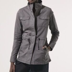 NEW PACT Women’s Charcoal Utility Jacket Size Medium Gray Casual Organic‎ Cotton